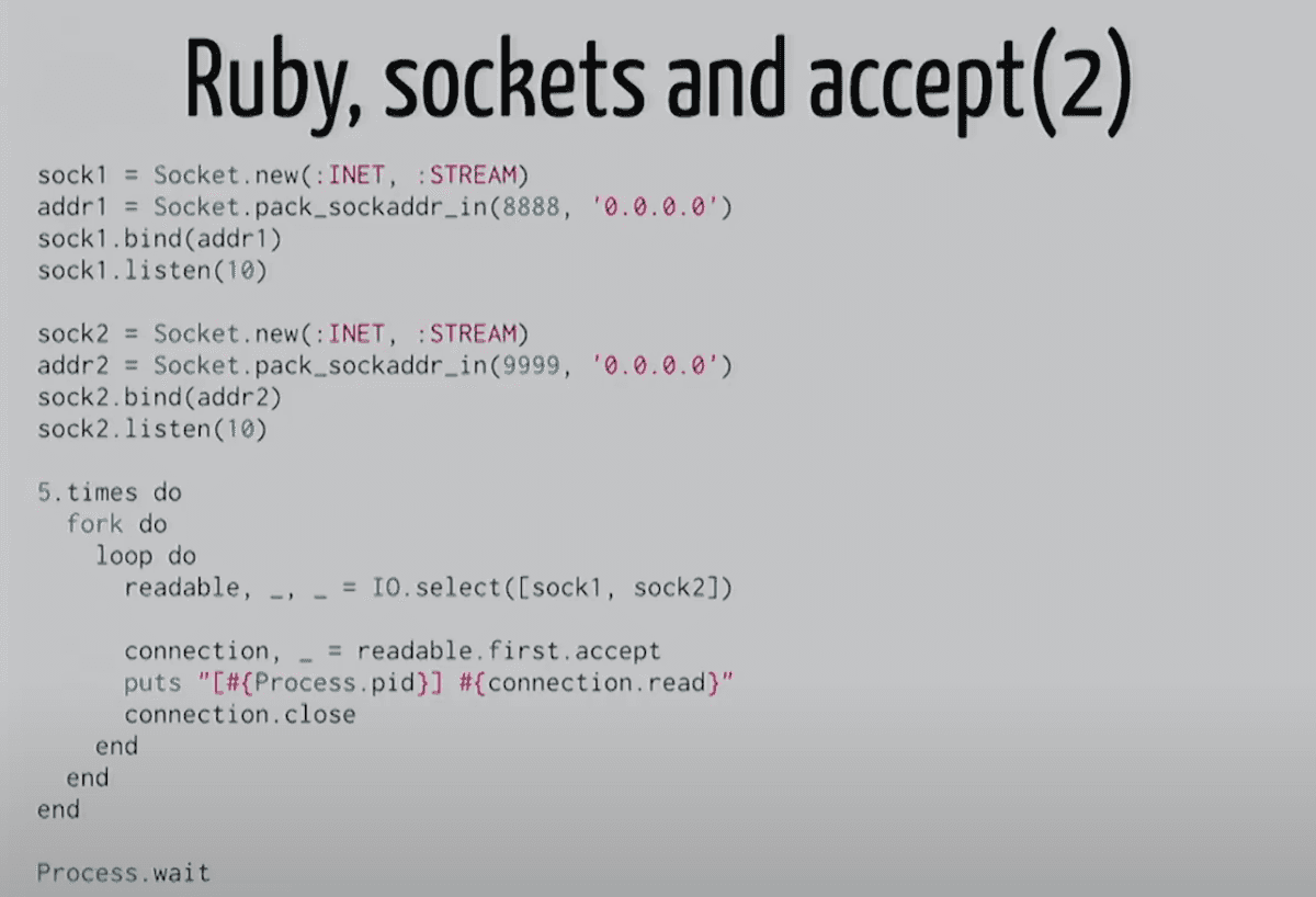 ruby sockets select